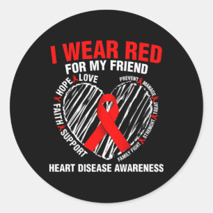 Sticker Rond Sensibilisation aux maladies cardiaques Portez le
