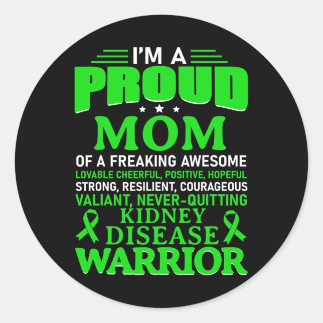 Sticker Rond Sensibilisation aux maladies du rein Survivant Gre (Devant)