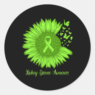 Sticker Rond Sensibilisation aux maladies du rein Tournesol Mam