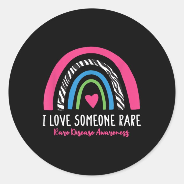 Sticker Rond Sensibilisation aux maladies rares - J'aime quelqu (Devant)