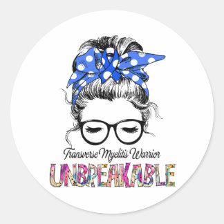 Sticker Rond Sensibilisation aux myélites transverses Cadeaux d