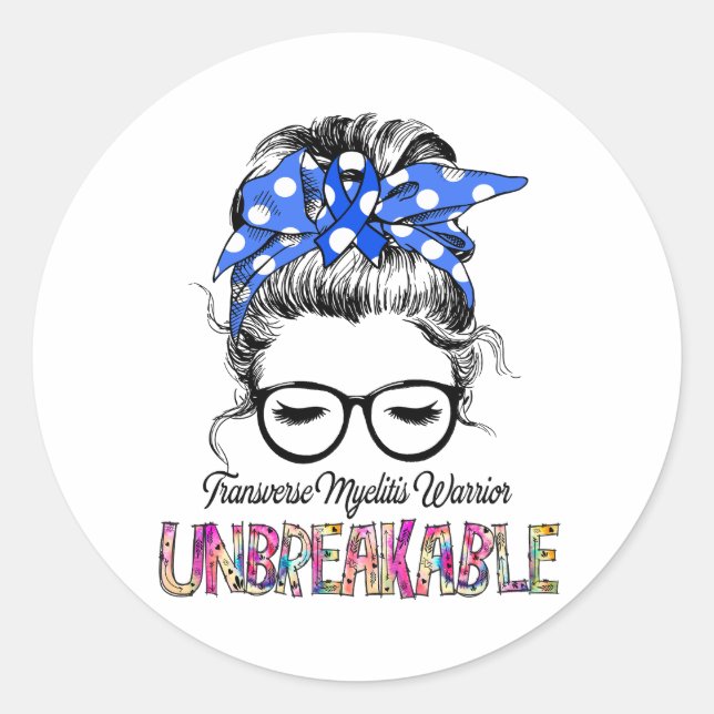 Sticker Rond Sensibilisation aux myélites transverses Cadeaux d (Devant)