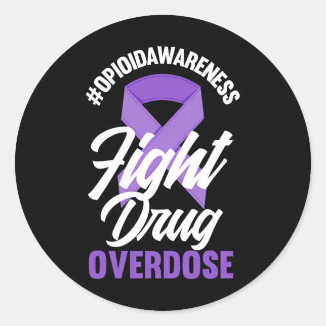 Sticker Rond Sensibilisation aux opioïdes Lutter contre l'overd (Devant)