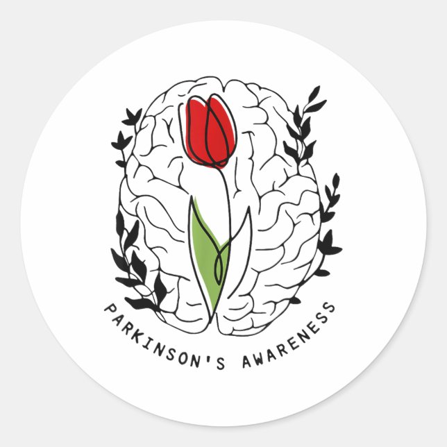 Sticker Rond Sensibilisation aux Parkinsons Tulip (Devant)