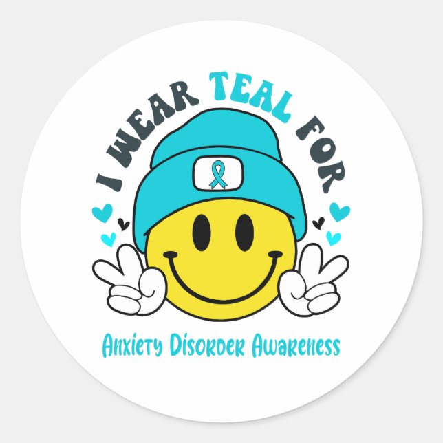 Sticker Rond Sensibilisation aux troubles anxieux Cadeaux de so (Devant)