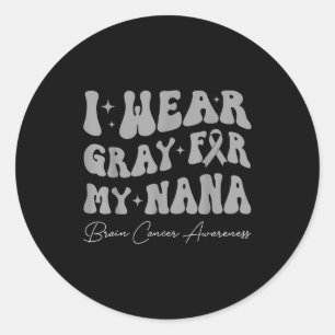 Sticker Rond Sensibilisation aux tumeurs cérébrales porter gris