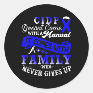 Sticker Rond Sensibilisation Cidp Soutien familial Bleu Ruban