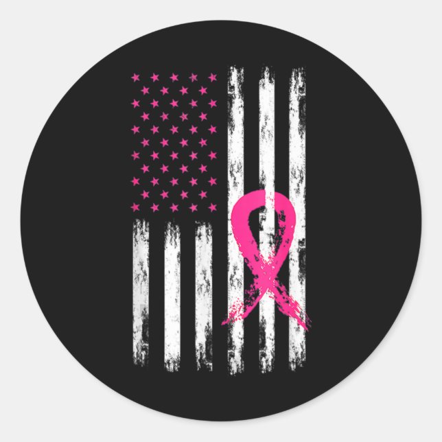 Sticker Rond Sensibilisation des femmes au cancer du sein Vinta (Devant)