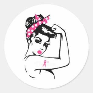 Sticker Rond Sensibilisation des guerriers du cancer Soutien de