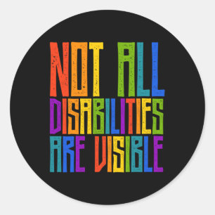Sticker Rond Sensibilisation Des Handicapés Toutes Les Personne