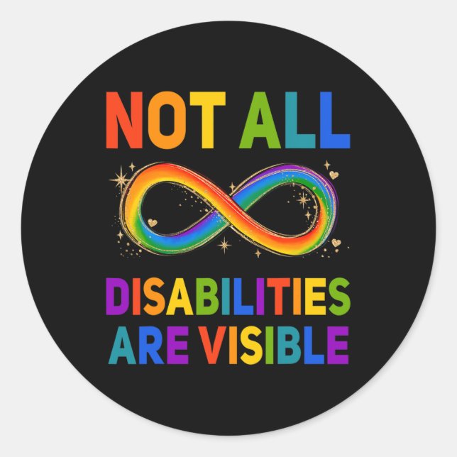 Sticker Rond Sensibilisation Des Handicapés Toutes Les Personne (Devant)