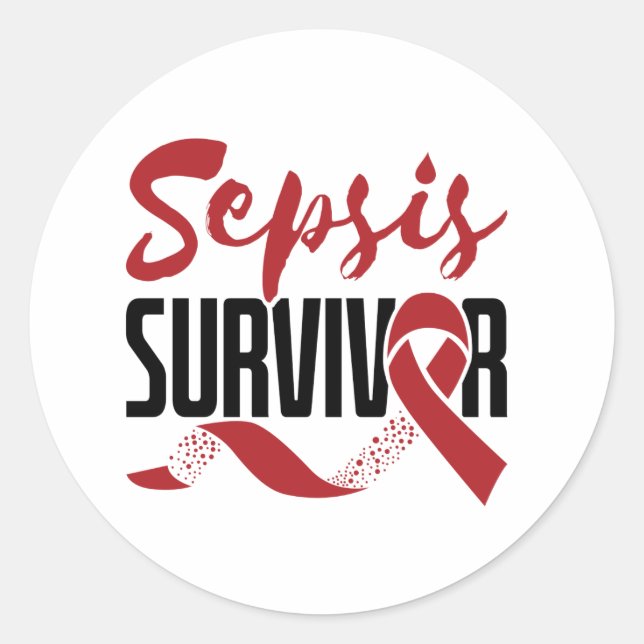 Sticker Rond Sensibilisation des survivants de la sepsis (Devant)