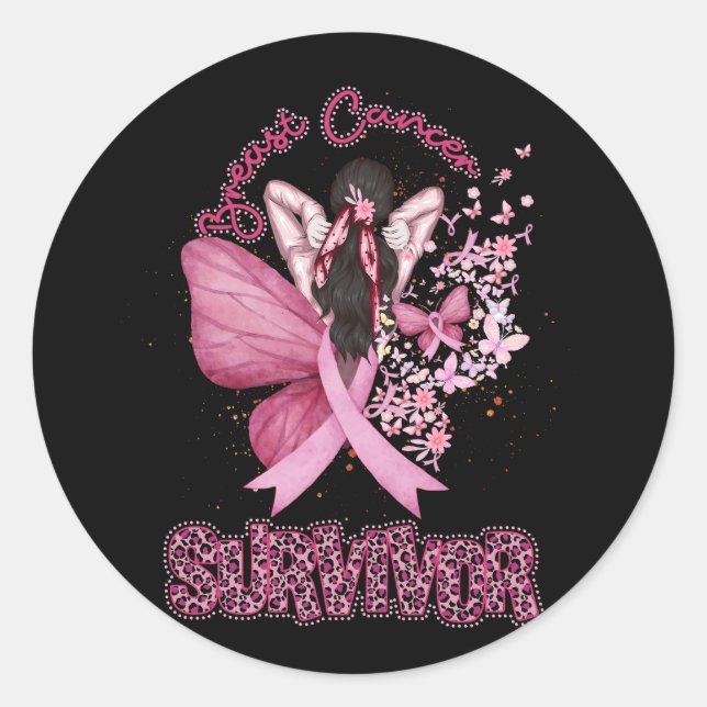 Sticker Rond Sensibilisation des survivants du cancer du sein B (Devant)
