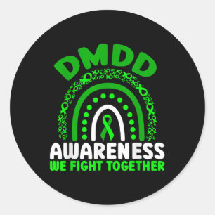 Sticker Rond Sensibilisation Dmdd Nous Combattons Ensemble Arc-