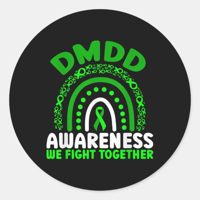 Sticker Rond Sensibilisation Dmdd Nous Combattons Ensemble Arc- (Devant)