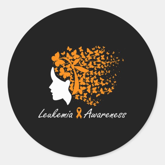 Sticker Rond Sensibilisation - Femmes Papillons Cheveux Ruban V (Devant)
