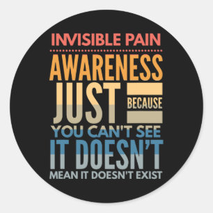 Sticker Rond Sensibilisation Invisible à la douleur - Fibromyal