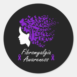 Sticker Rond Sensibilisation - Les papillons des femmes Coiffer