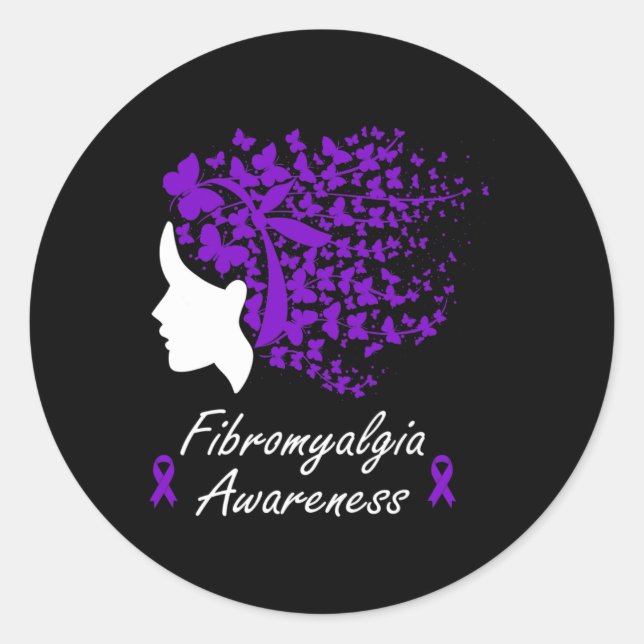 Sticker Rond Sensibilisation - Les papillons des femmes Coiffer (Devant)