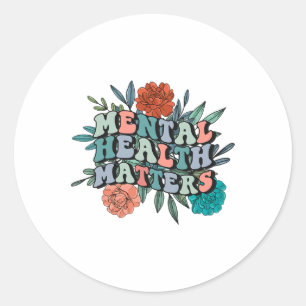 Sticker Rond Sensibilisation mentale Problèmes de santé mentale