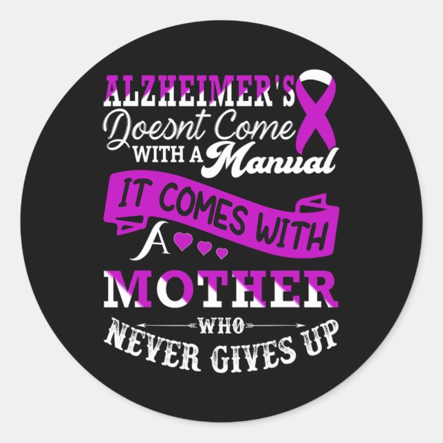 Sticker Rond Sensibilisation Mère Soutien Heimer Warrior Maman (Devant)