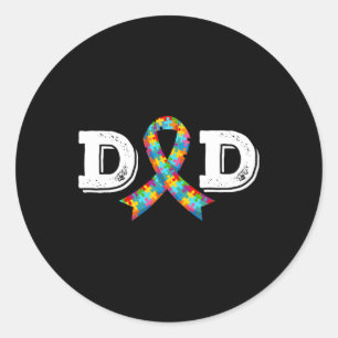 Sticker Rond Sensibilisation Papa Père Acceptation Différent Ru