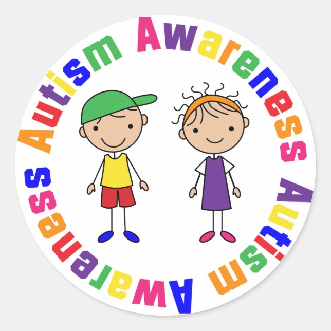 Sticker Rond Sensibilisation sur l'autisme (Devant)
