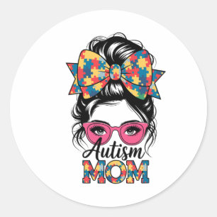 Sticker Rond Sensibilisation sur l'autisme 2025 Autisme Maman C