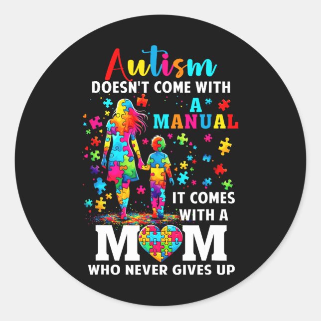 Sticker Rond Sensibilisation sur l'autisme 2025 ne contient pas (Devant)