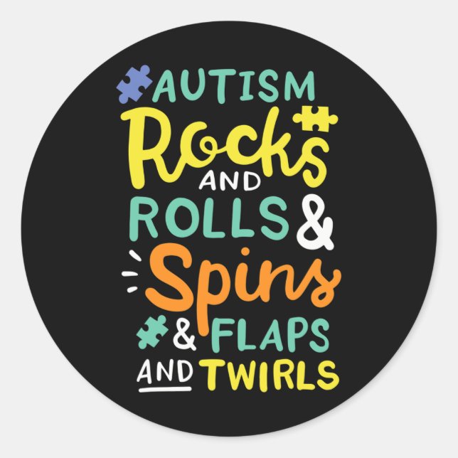 STICKER ROND SENSIBILISATION SUR L'AUTISME 3 (Devant)