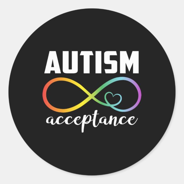 Sticker Rond Sensibilisation sur l'autisme Acceptation Sensibil (Devant)