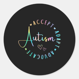 Sticker Rond Sensibilisation sur l'autisme Accepter Adapt Advoc