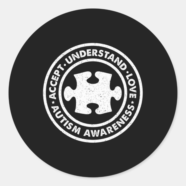 Sticker Rond Sensibilisation sur l'autisme Accepter Comprendre  (Devant)