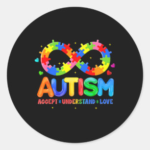 Sticker Rond Sensibilisation sur l'autisme Accepter Comprendre 