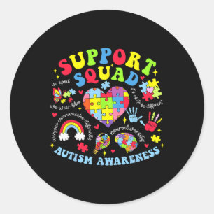 Sticker Rond Sensibilisation sur l'autisme Autisme Soutien Squa