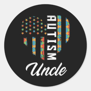 Sticker Rond Sensibilisation sur l'autisme Autiste nièce Nephew