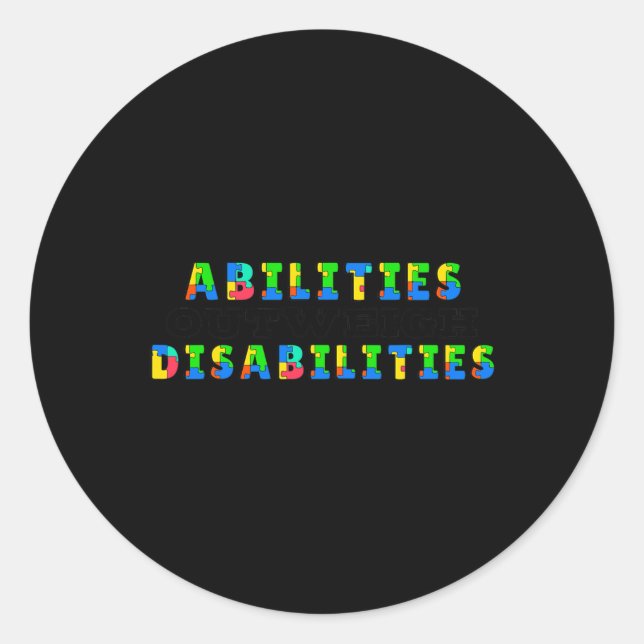 Sticker Rond Sensibilisation sur l'autisme - Capacités supérieu (Devant)