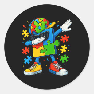 Sticker Rond Sensibilisation sur l'autisme de casse-tête