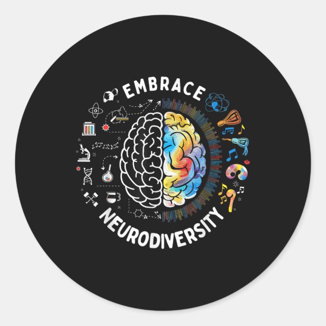 Sticker Rond Sensibilisation sur l'autisme de la Neurodiversité (Devant)