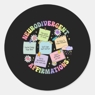 Sticker Rond Sensibilisation sur l'autisme des Affirmations Neu