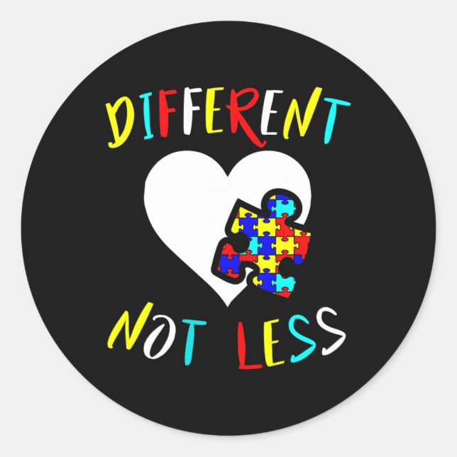 Sticker Rond Sensibilisation sur l'autisme Design cadeau différ (Devant)