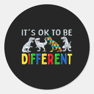 Sticker Rond Sensibilisation sur l'autisme Dinosaur Enfants Gar