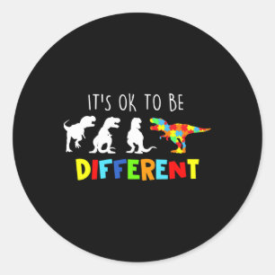 Sticker Rond Sensibilisation sur l'autisme Dinosaur Enfants Gar