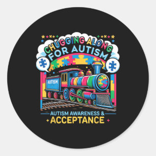 Sticker Rond Sensibilisation sur l'autisme Et Acceptation Train