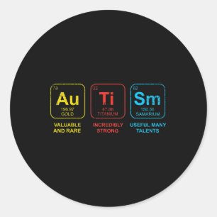 Sticker Rond Sensibilisation sur l'autisme Femmes Hommes Enfant