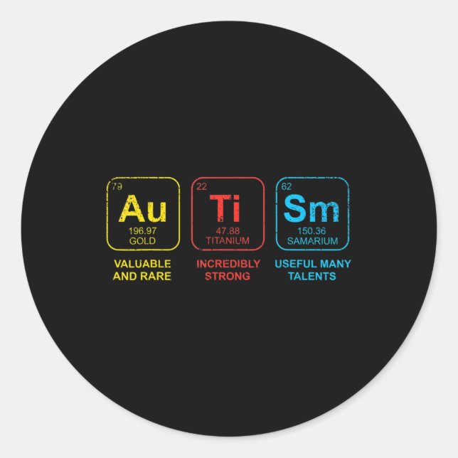 Sticker Rond Sensibilisation sur l'autisme Femmes Maman Enfants (Devant)