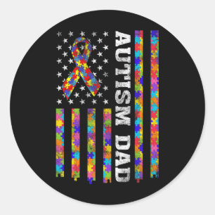 Sticker Rond Sensibilisation sur l'autisme Fier Autisme Papa Vi