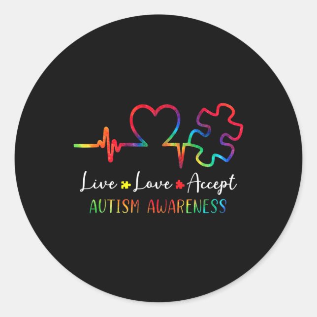 Sticker Rond Sensibilisation sur l'autisme Hommes Femmes Enfant (Devant)