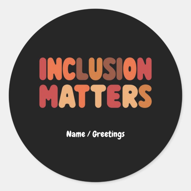 Sticker Rond Sensibilisation sur l'autisme Inclusion & Kindness (Devant)