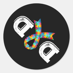 Sticker Rond Sensibilisation sur l'autisme Papa Père Acceptatio